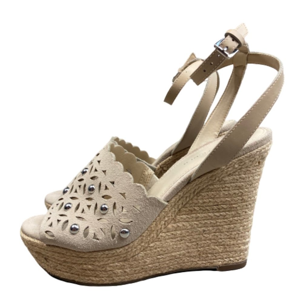 Marc Fisher Tan Hata Suede Studded Wedge Sandals - image 5